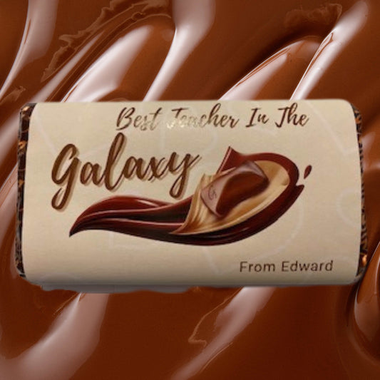 Best Teacher in the Galaxy wrapped bar of Galaxy chocolate personalised