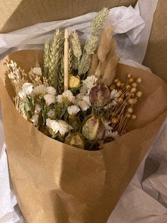 Dried Wildflower Field Bouquet Beautiful Natural colours gift packaged with a free card of choice