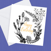 Happy Birthday Wild Flower design Card – Birthday Card