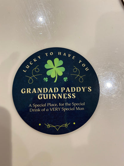 Personalised Name Guinness Beer Mat - A special place for the special drink of a very special man