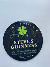 Personalised Name Guinness Beer Mat – A special place for the special drink of a very special man – Greeting Card