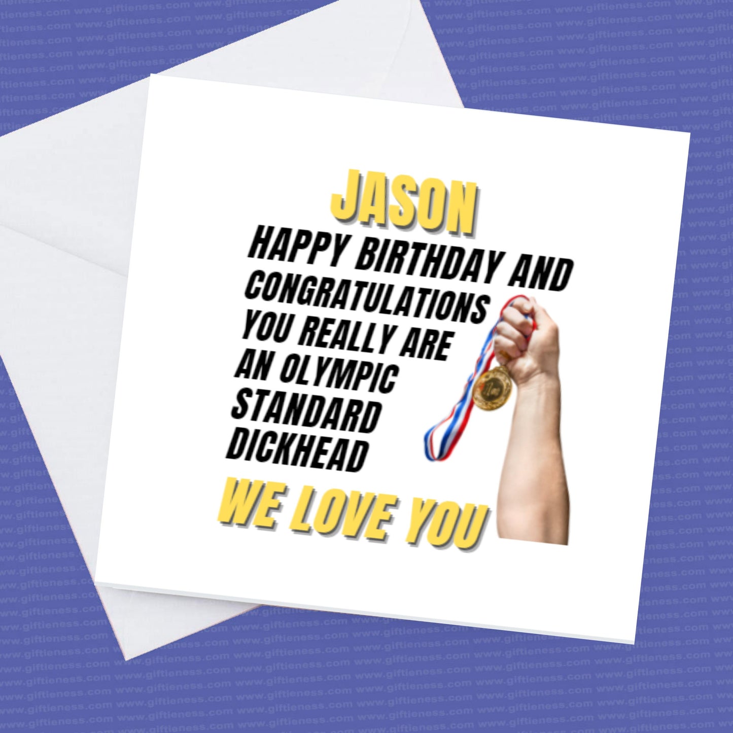 Personalised Olympic Dickhead Birthday Card, Olympic Standard Dickhead Card