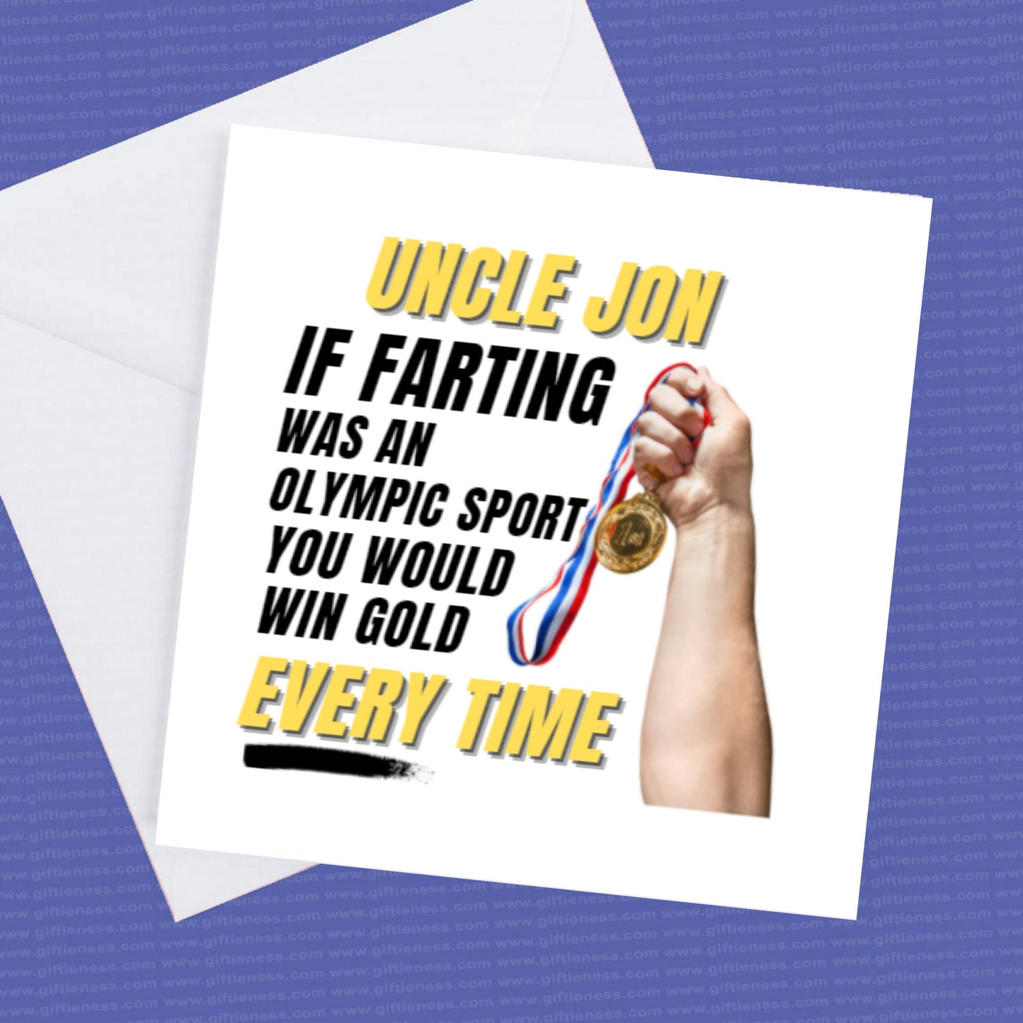 Personalised Farting Birthday Card, If Farting was an Olympic sport Card