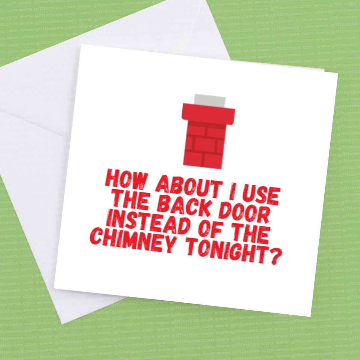 Christmas Card How about using the Back door? – Greeting Card