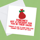 Christmas Card Someone's Got A Present For You In Their Sack