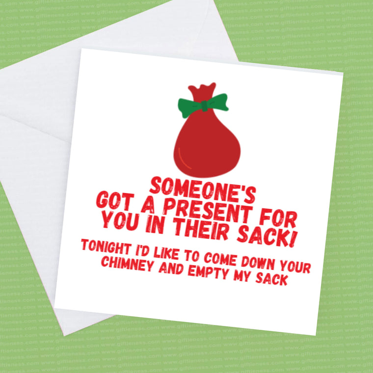 Christmas Card Someone's Got A Present For You In Their Sack