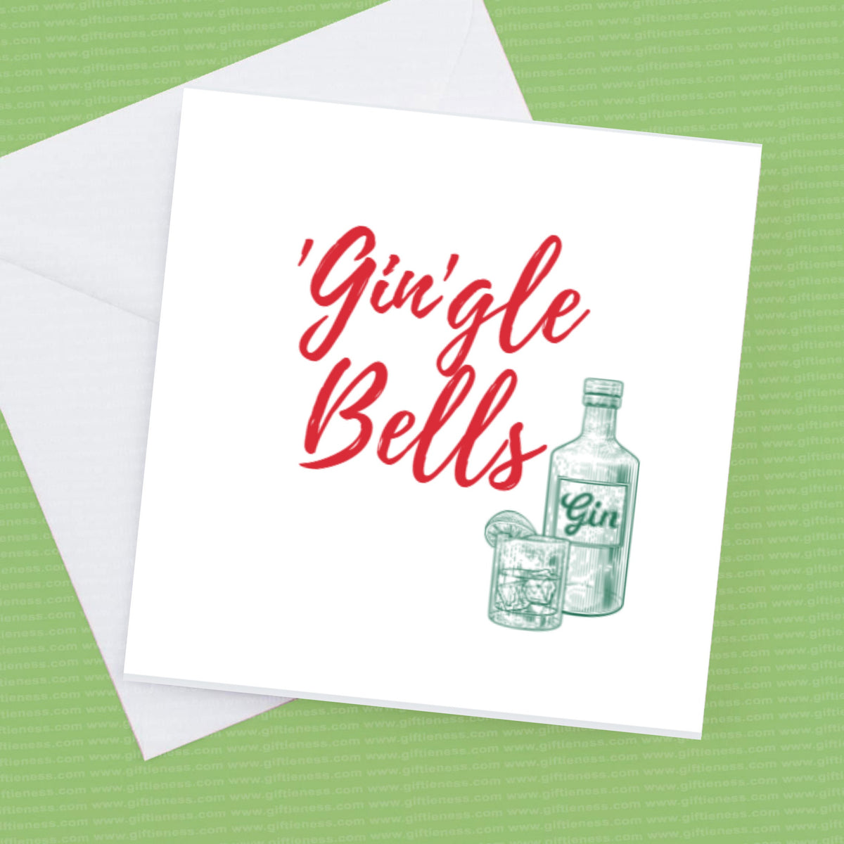 Christmas Card Gin Gle Bells – Greeting Card