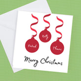 Christmas Card family personalised Bauble Card – Greeting Card