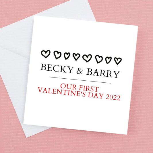 Our First Valentines Day 2022 , Personalised Valentines or Anniversary Card