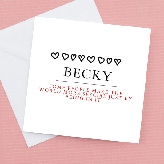 Personalised Positivity Card, Friendship Card, For your special friend- card and envelope