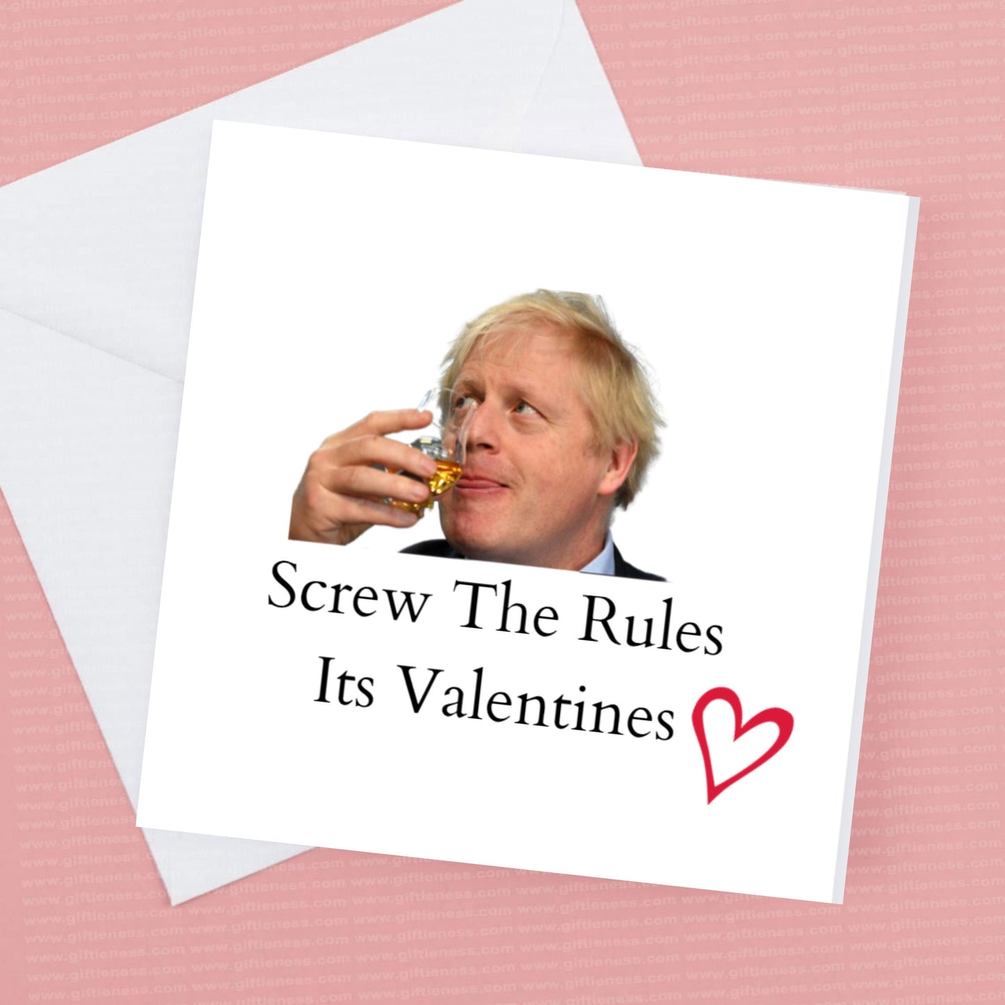 Screw The Rules Boris Valentines Card