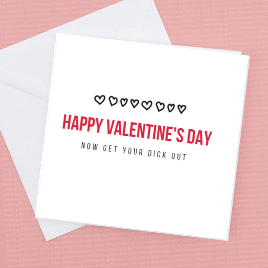 Pop Up Penis Card - Happy Valentines Day - now get your dick out