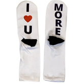 I Love You More Adult Socks, Valentine’s socks, Anniversary Socks – Valentine’s Card