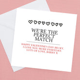 We're the Perfect Match Card, Personalised, Valentine’s or Anniversary Card