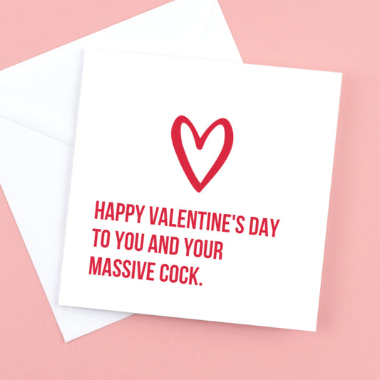 Pop Up Penis Card - Happy Valentines To You and Your Massive Cock