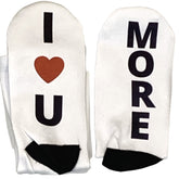 I Love You More Adult Socks, Valentine’s socks, Anniversary Socks – Valentine’s Card