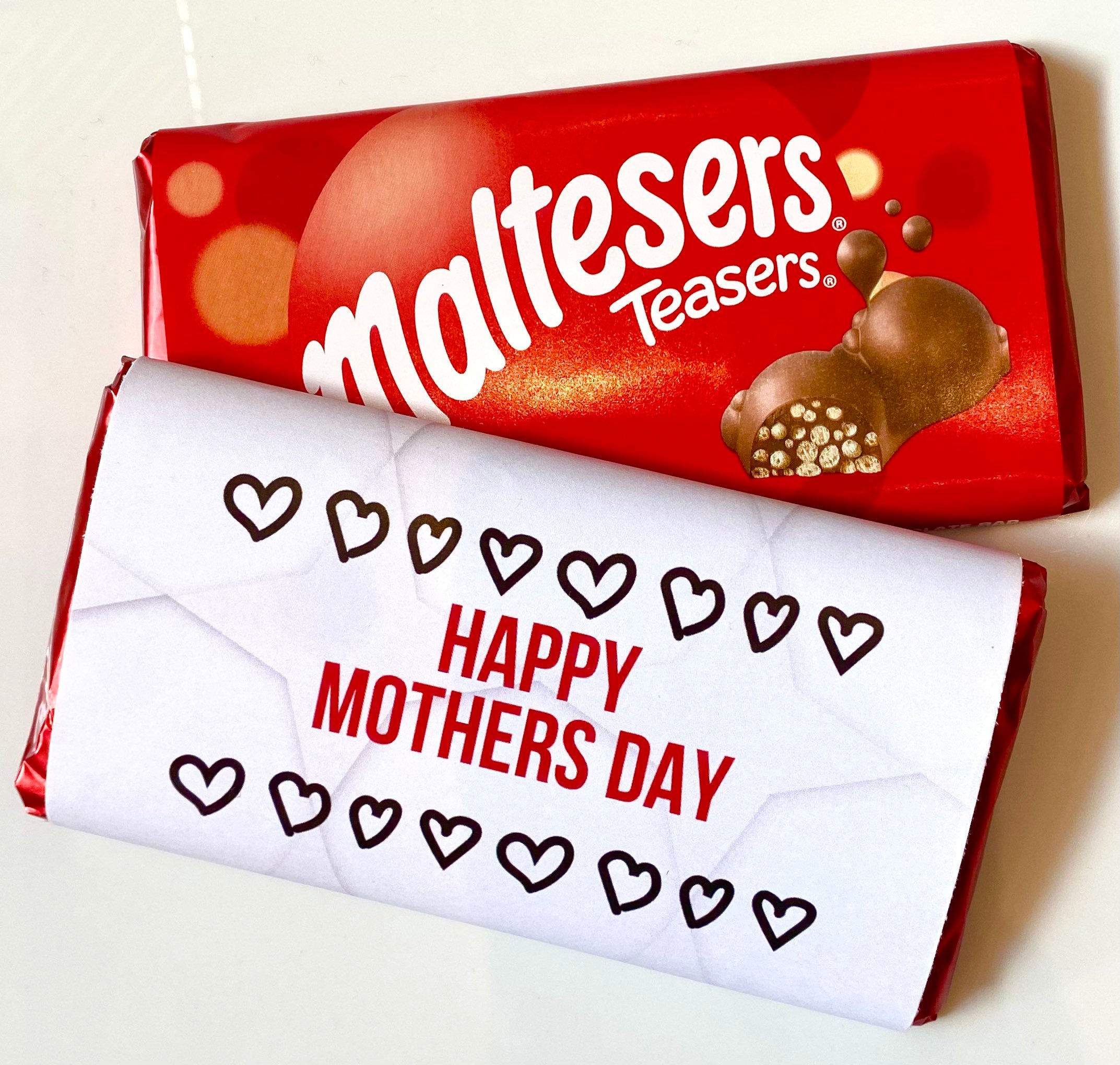 Happy Mothers Day wrapped bar of Malteser chocolate.