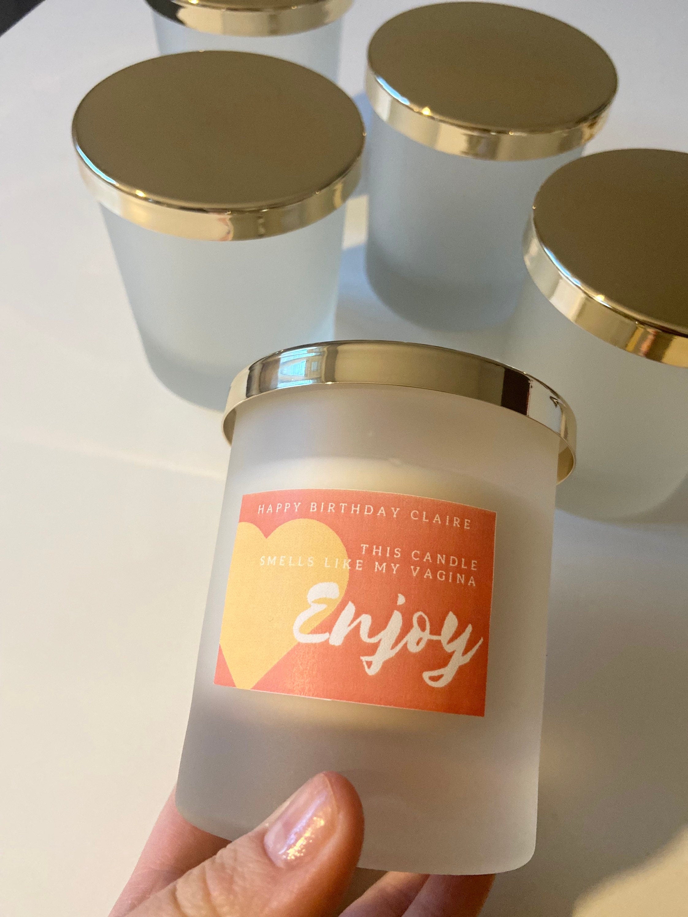 Personalised Smells Like My Vagina/ Birthday Candle/ Funny Candles / Funny Gifts/ Birthday Gifts/ Friendship Candle