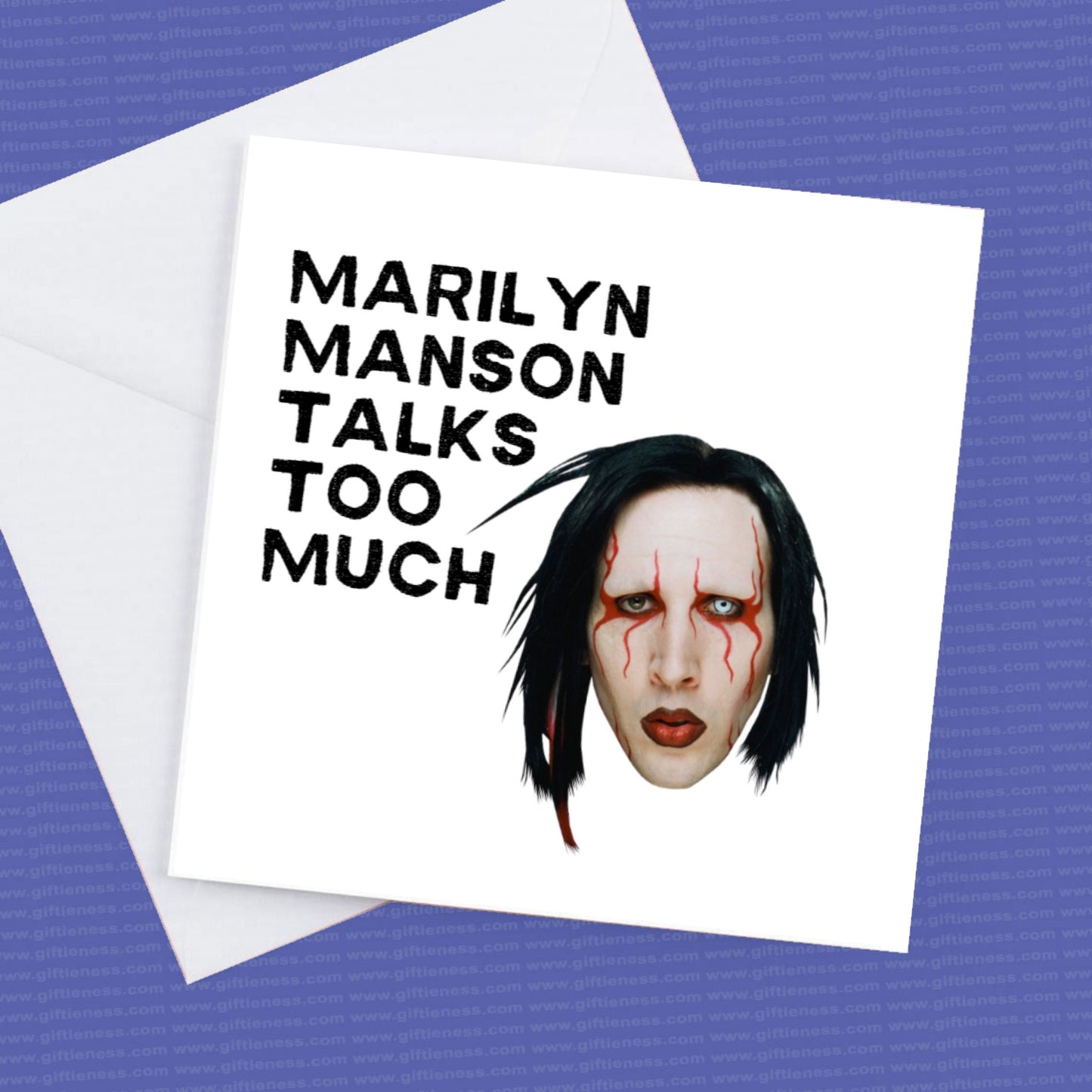 Marilyn Manson Talks Too Much Card and Envelope