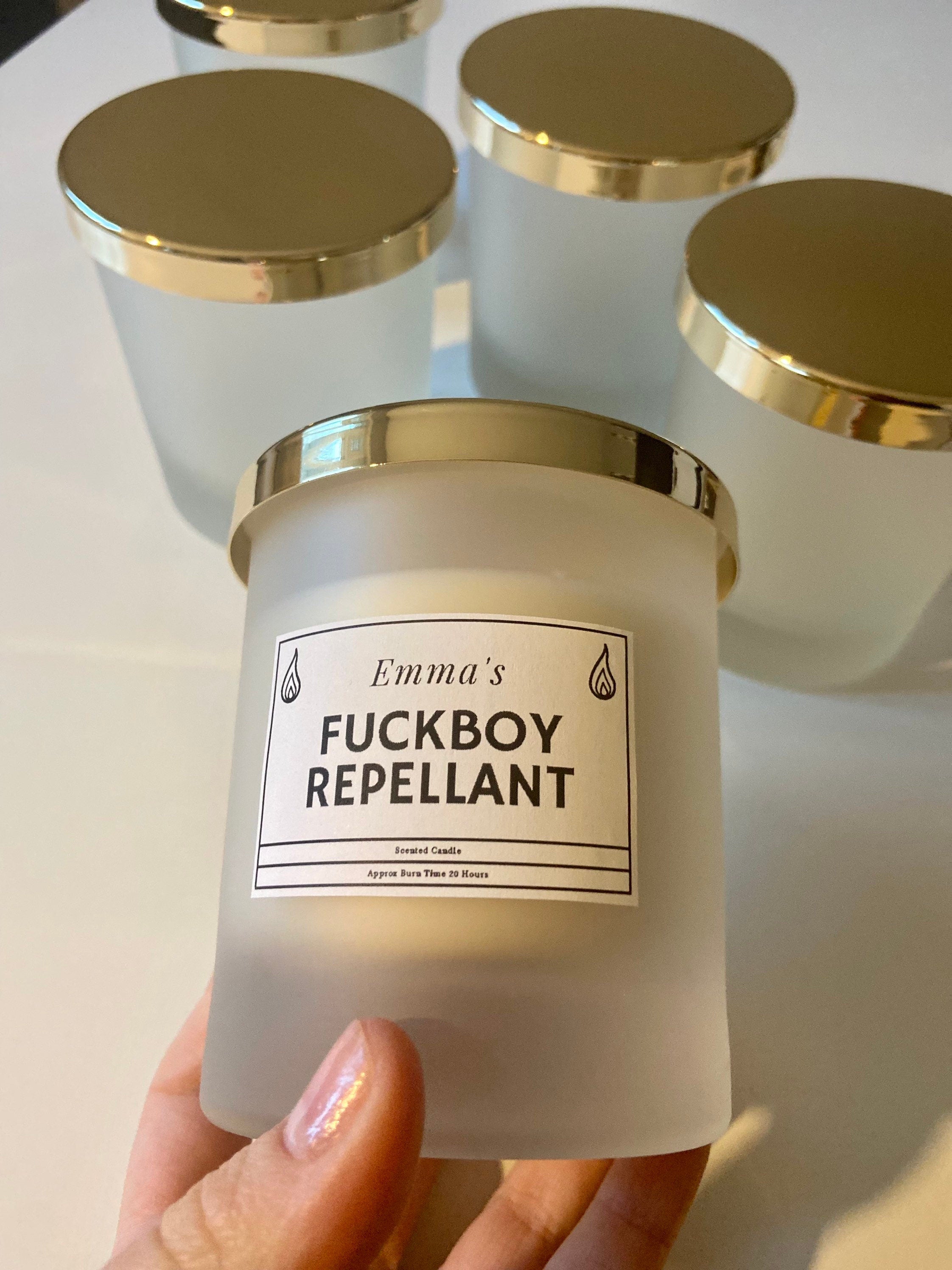 Personalised F**kboy Repellant Candle/ Funny Candles / Funny Gifts/ Birthday Gifts/ Gifts for her