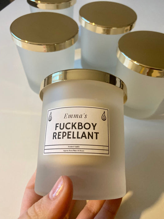 Personalised F**kboy Repellant Candle/ Funny Candles / Funny Gifts/ Birthday Gifts/ Gifts for her