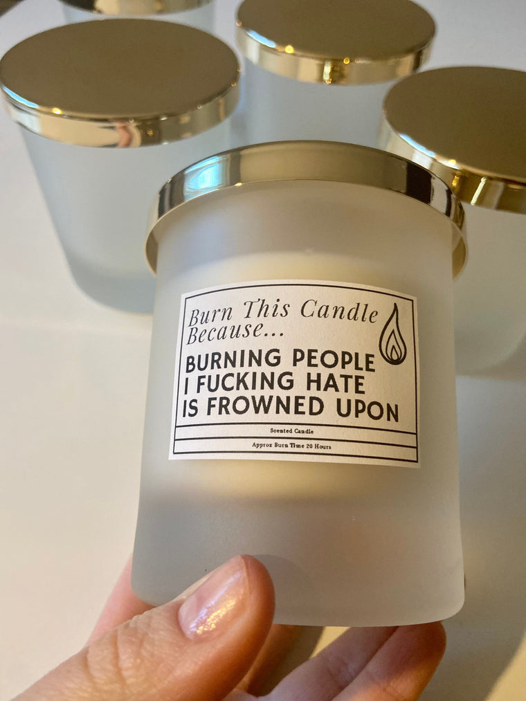 Burn This Candle Because Burning People I Hate Is Frowned Upon / Funny Candles / Funny Gifts/ Birthday Gifts – Birt