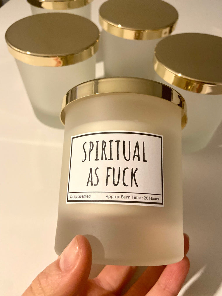 Spiritual As F*ck Candle / Funny Candles / Funny Gifts/ Birthday Gifts/ Law Of Attraction Candle/ Gifs For Her – Bi