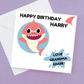 Personalised Happy Birthday Baby Shark card from Grandma Shark