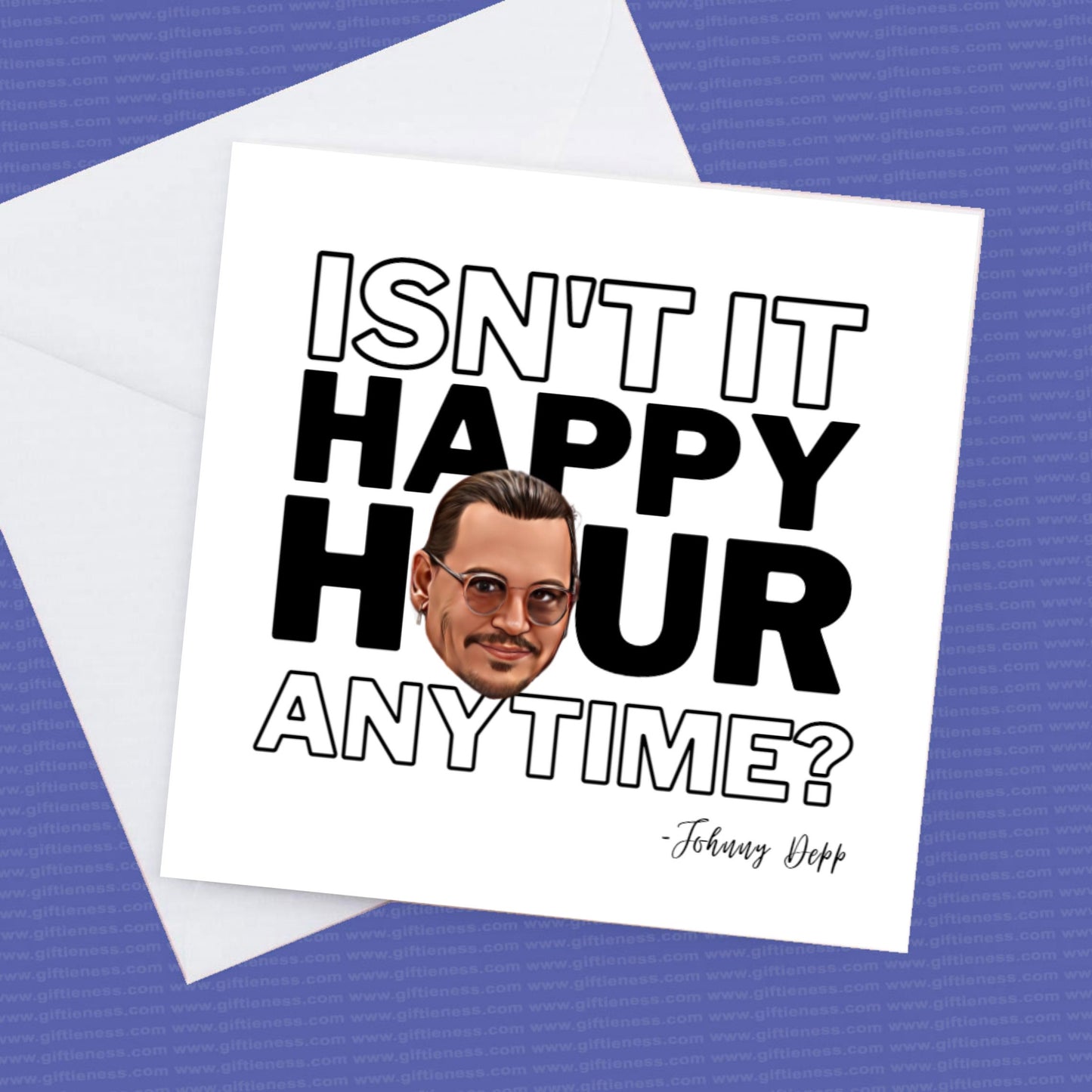 Isn't It Happy Hour Any Time Johnny Depp Card, Johnny Depp Birthday Card, Johnny Depp Fun Card