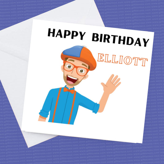 Personalised Blippi Birthday Card