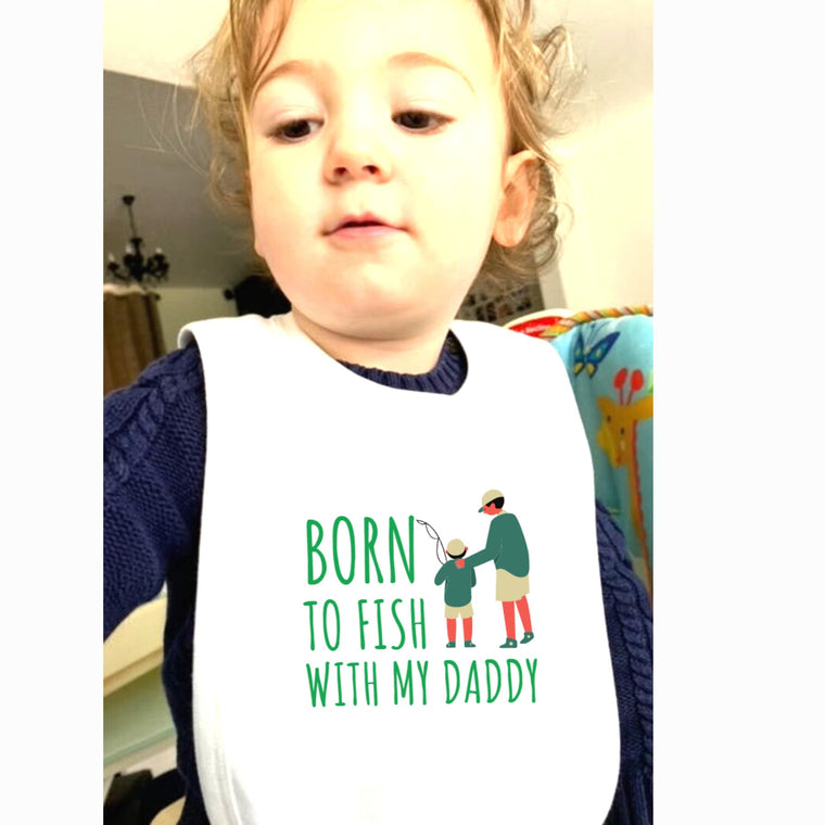 Born to Fish with my Daddy Baby Bib – Greeting Card