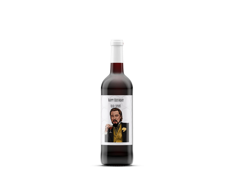 Leonardo Dicaprio personalised wine bottle label – Greeting Card