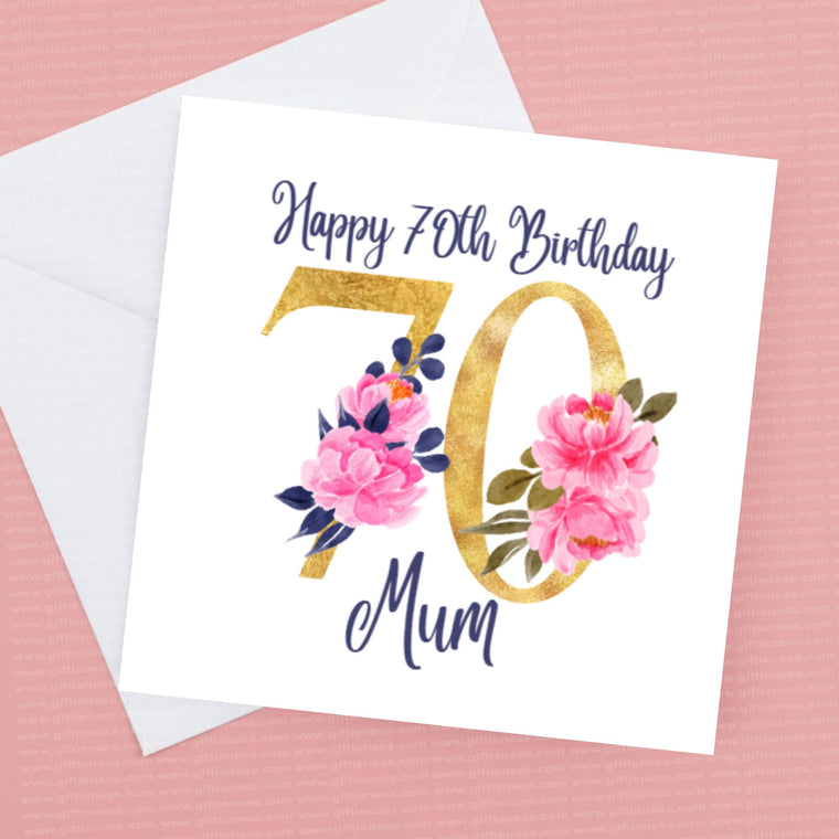 Personalised 70th Birthday Card for Mum or Nan