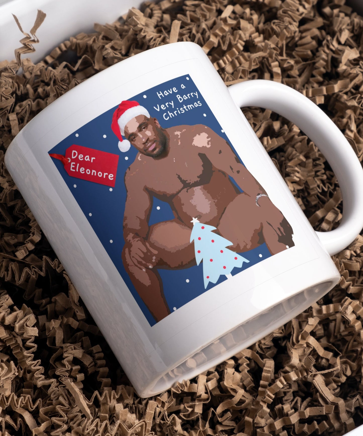 Barry Christmas mug, personalised Mug for Barry Wood Fan