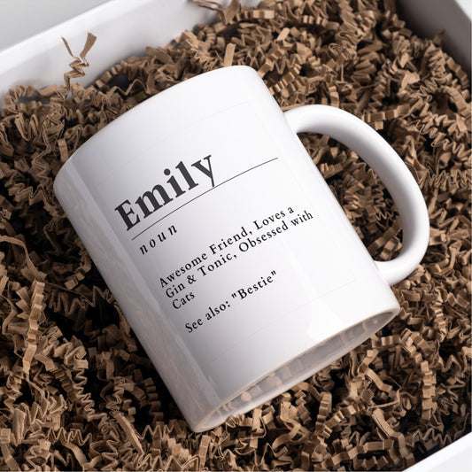 Personalised name mug, printed to order with your words if you'd like?