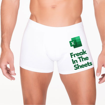 Freak in the sheets speadsheet fun boxer shorts