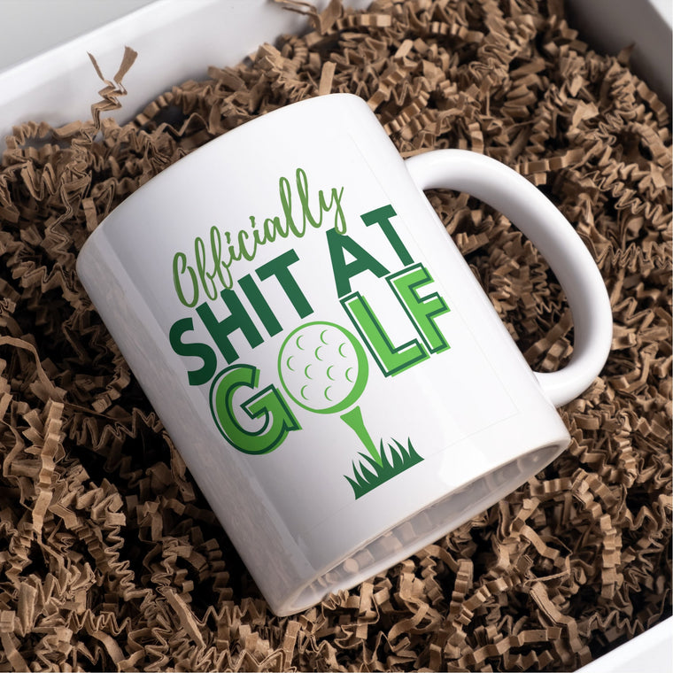 Officially Sh*t at Golf Mug – Funny Golfer Gift – Greeting Card