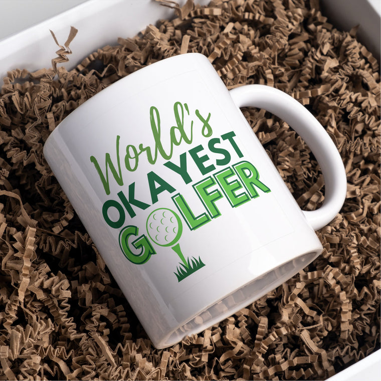 Worlds Okayest Golfer mug – Greeting Card