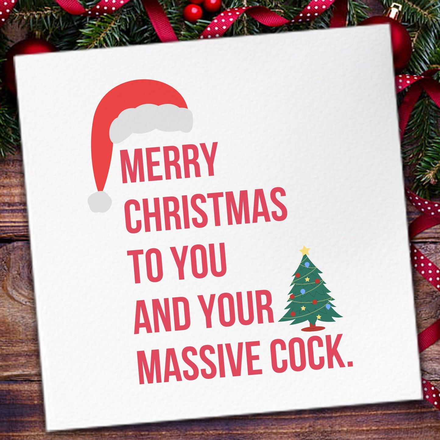 Pop Up Penis Card - Merry Christmas To You and Your Massive Cock