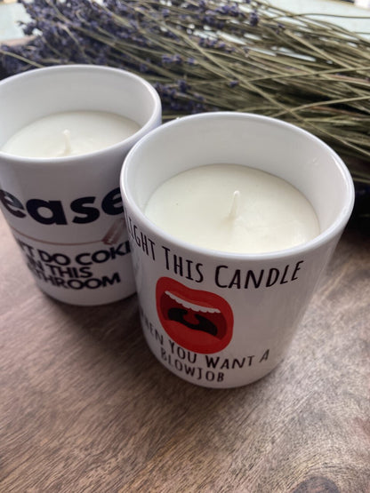 Please don’t do coke in this bathroom Candle, club candle, restaurant candle