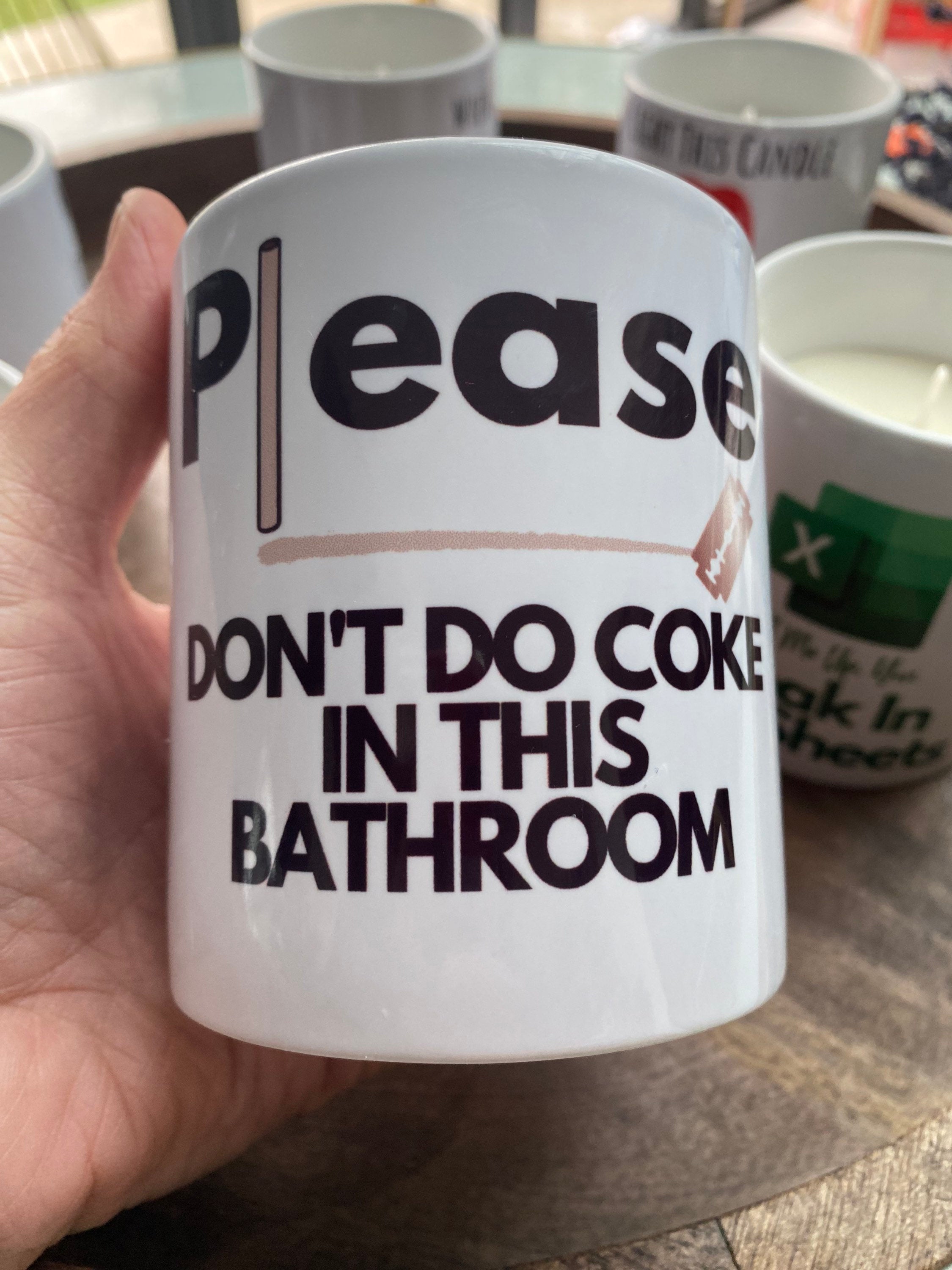Please don’t do coke in this bathroom Candle