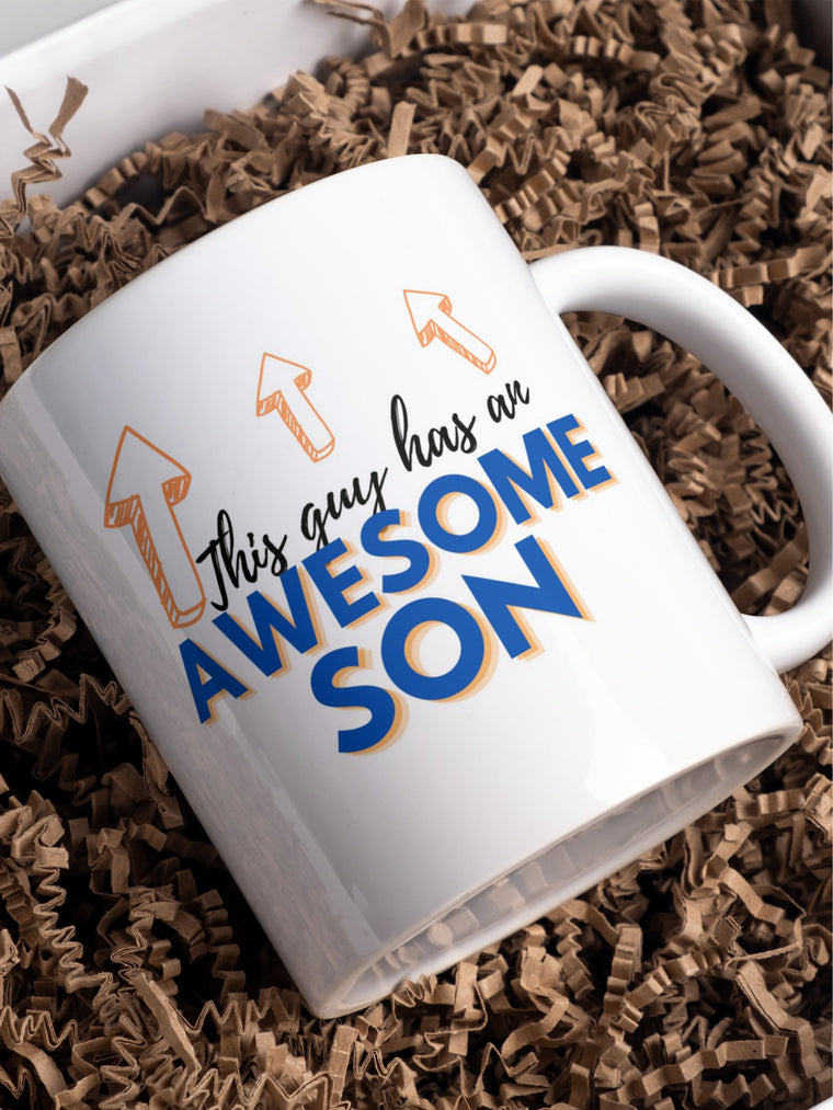This Guy has an Awesome Son mug, fun gift for your dad, DAD present – Greeting Card
