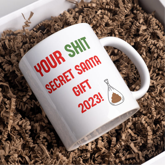 Shit Secret Santa Gift Mug 2023, Bag of shit secret santa gift
