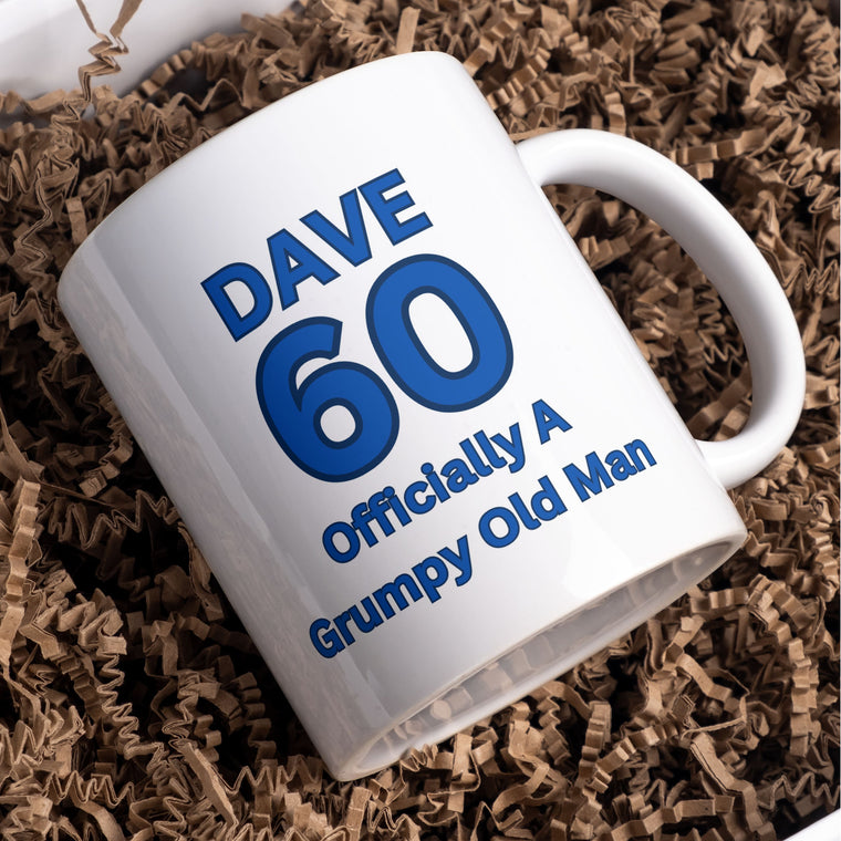 Personalised 60th Birthday Mug – Grumpy Old Man Gift