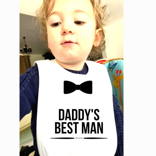 Daddy's Best Man Baby Bib, wedding Baby Bib