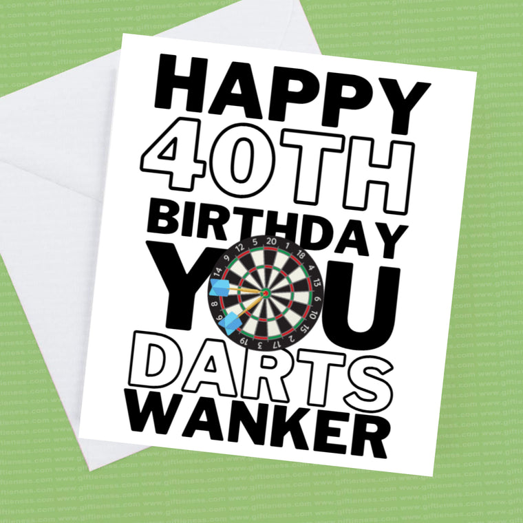 Personalised Darts Wanker Birthday Card