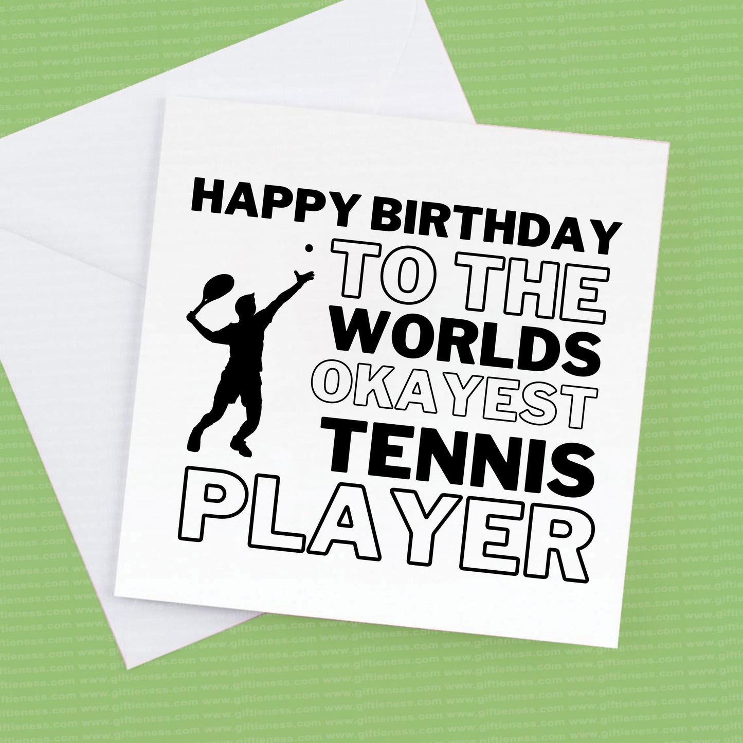 Happy Birthday Card for the Tennis Player, worlds okayest Tennis player