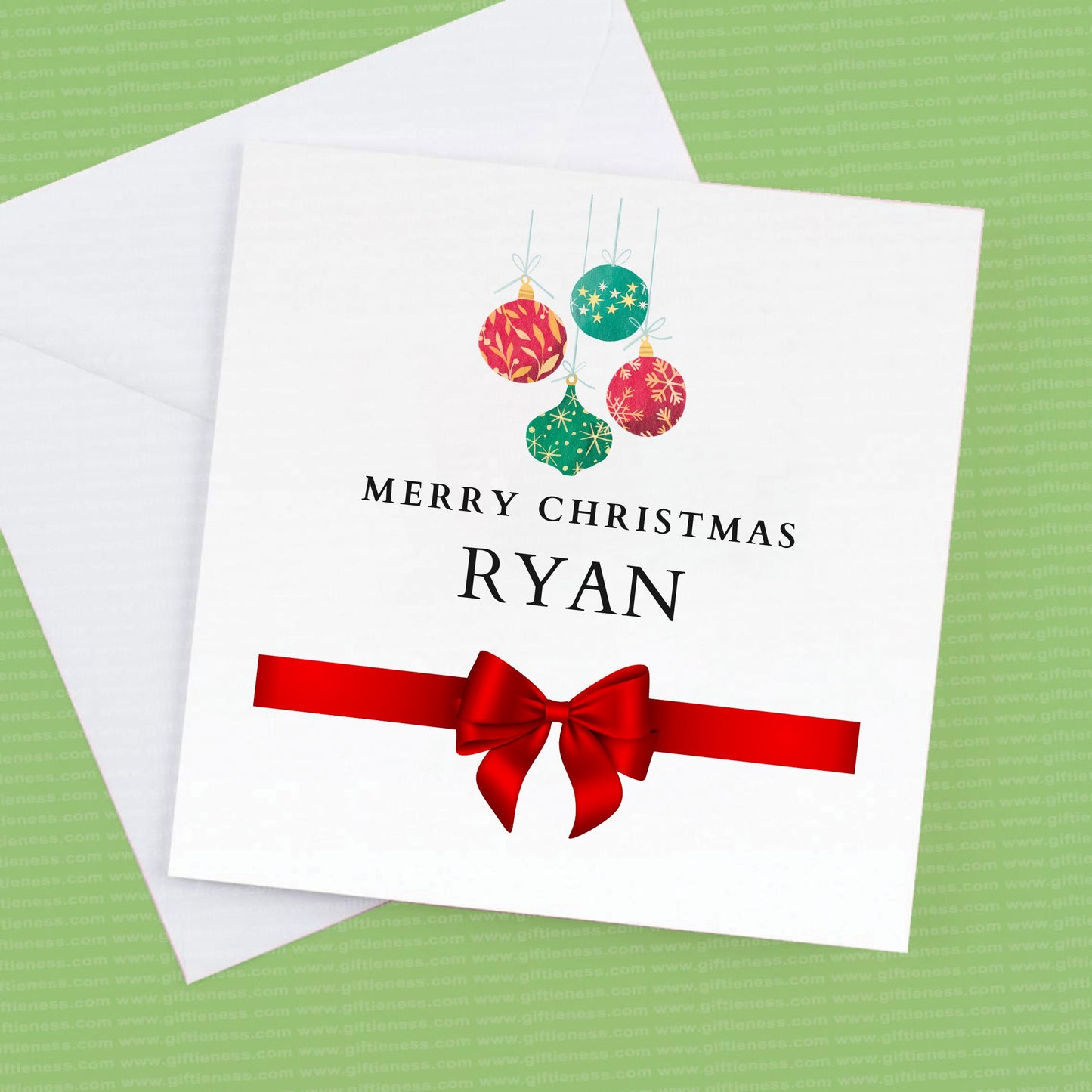 Merry Christmas Personalised name card, Christmas card personalised