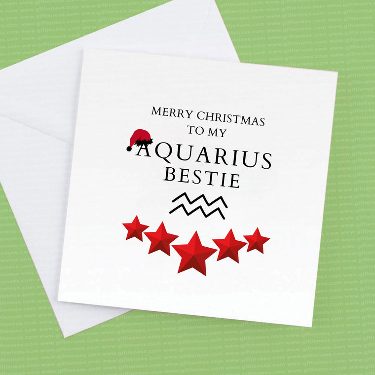 Merry Christmas to my Aquarius Bestie – Greeting Card