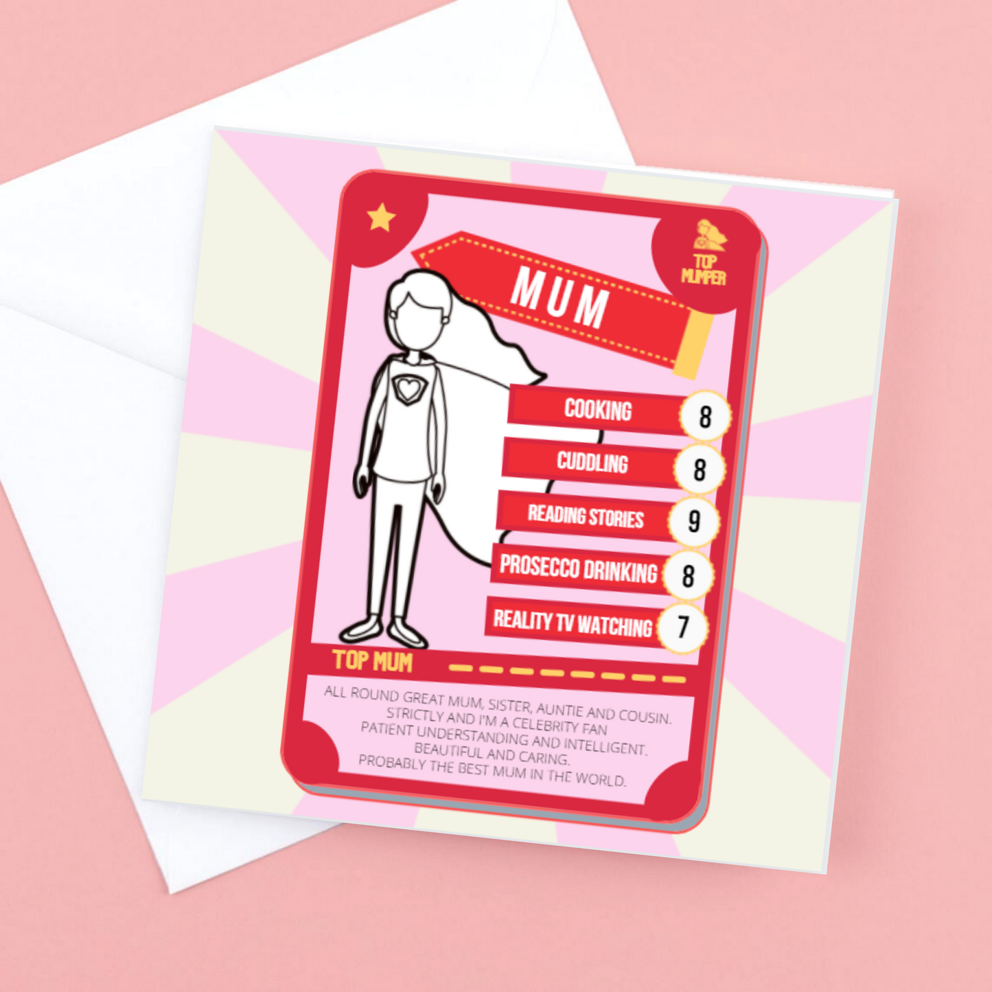Mum Top Mumper Card - personalise all qualities and numbers